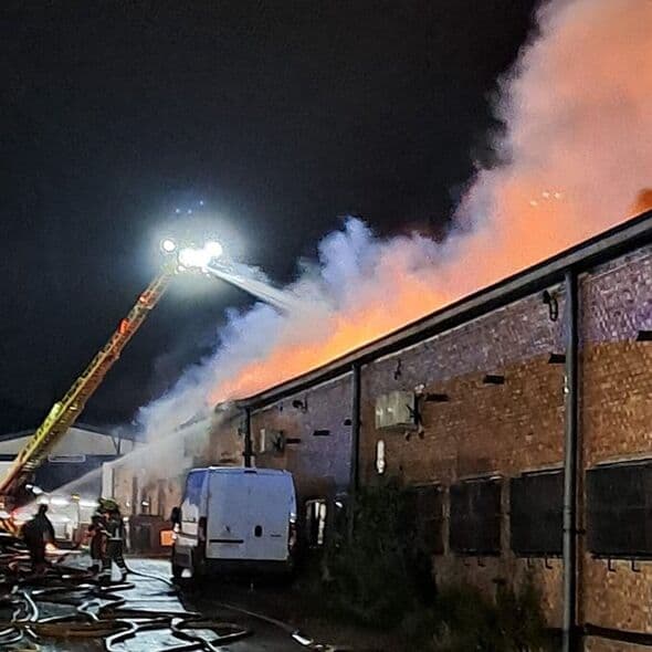 Big Fire in London Warehouse