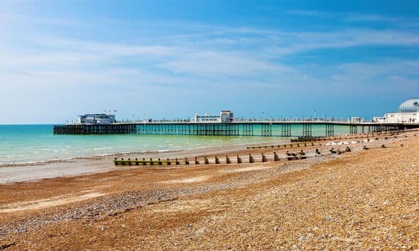 A Quiet UK Seaside Town with a Big Pier and Few Tourists