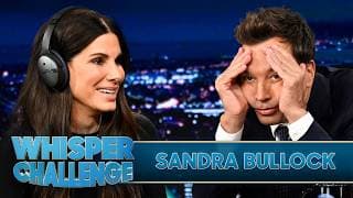 Whisper Challenge with Sandra Bullock | The Tonight Show Starring Jimmy Fallon