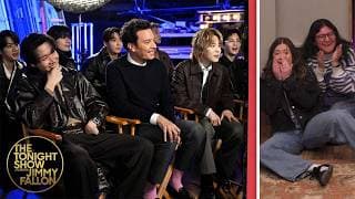 BTS and Jimmy Surprise Unsuspecting Fans While They Sing "SWIM" | The Tonight Show