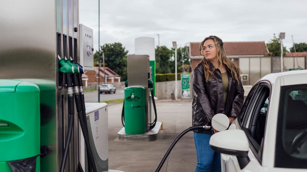Woman Upset After Argument at Tesco Gas Station