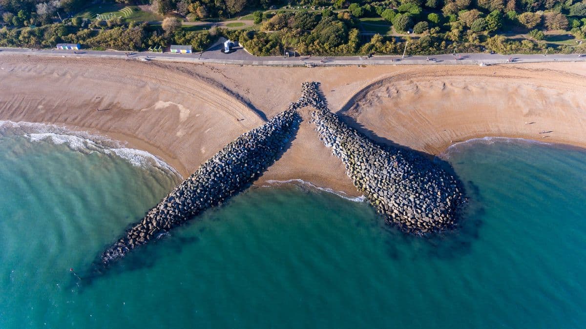 Beautiful UK Beach with Clear Water and a Special Feature