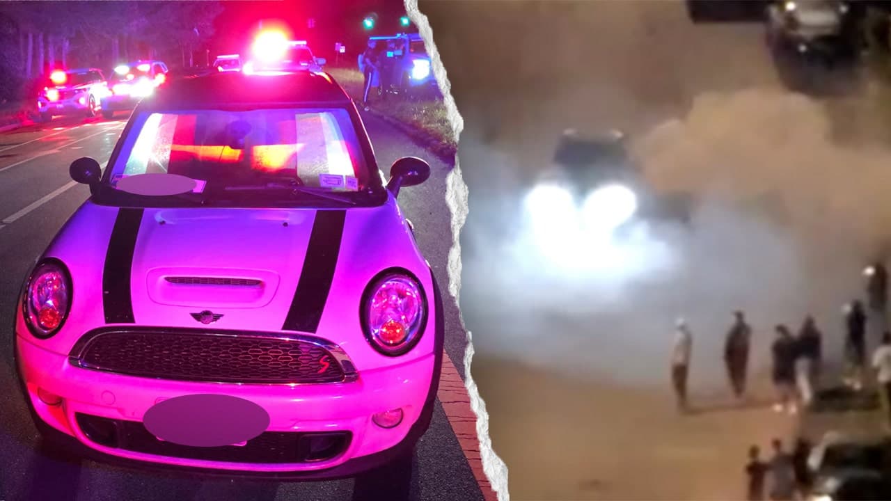 Long Island Street Takeover: Drivers Block Road and Do Stunts