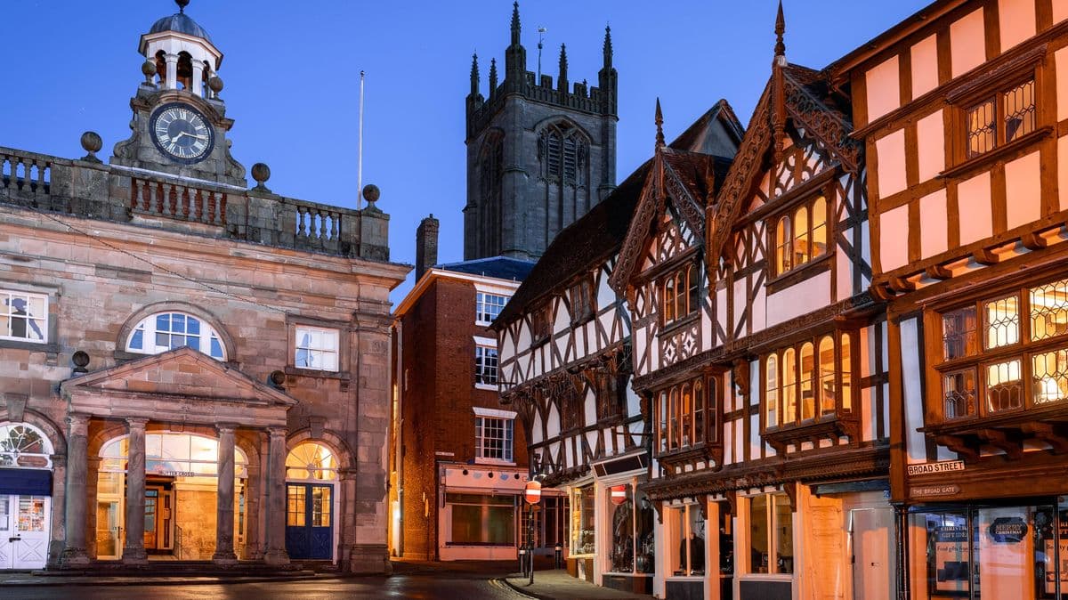 Beautiful town with medieval castle and listed buildings like steeping back in time