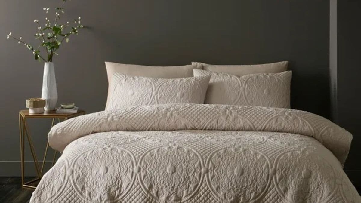 Dunelm's quilted bedding is very luxurious and looks like a 5-star hotel