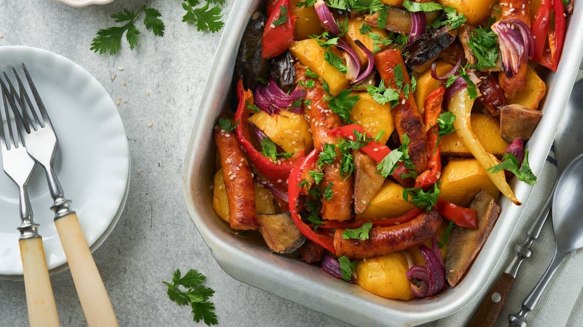 Mary Berry's Easy Sausage Traybake Recipe