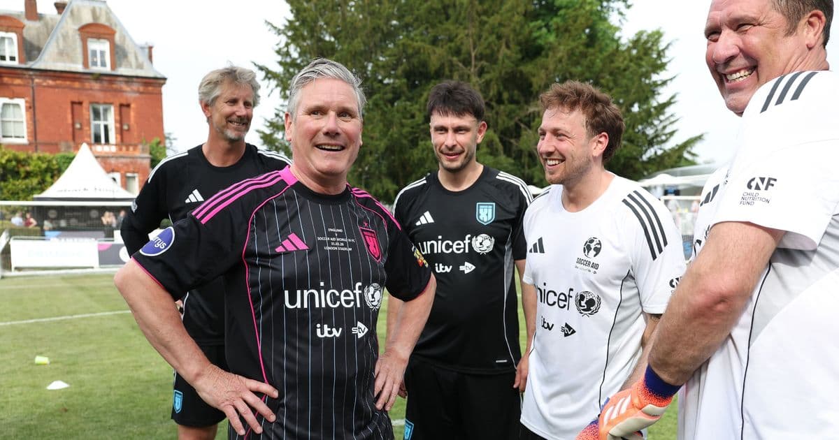 Soccer Aid Makes Keir Starmer Smile as He Trains with Stars